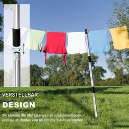 Waslijn Standaard - Kledinglijn paal - Buiten was drogen - Afneembaar ontwerp - 17 meter - Niet gespecificeerd — thumbnail 5