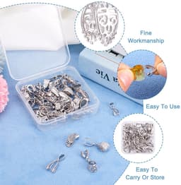 Dailygoods- Kraal 48 Stuks - Knijpsluiting - Hangers - Zilveren Connector - Sieraden Maken - Inclusief Opbergdoos - 8 Stijlen — thumbnail 3