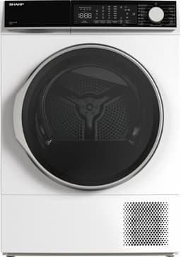 Sharp KDNL2S7WEBE – warmtepomp droger – energie label E – 12 kg – 15 programma’s – trommelverlichting – links en rechts draaiend – 8 sensor technologie – wit — thumbnail 1