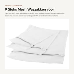 Dailygoods- Waszakken Set van 9 - Waszakken met Ritssluiting - Waszakken voor Wasmachine - Waszakken voor Ondergoed - Waszakken voor Handdoeken - Lichtgrijs Polyester - Wasnetjes — thumbnail 5