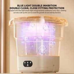 Dailygoods- Wasmachine Opvouwbaar 9L - Draagbare Mini-wasmachine - Hoogwaardige ABS/Siliconen - Geschikt voor Appartementen/Slaapzalen - Lichtgewicht en Compact - Miniwasmachine — thumbnail 3