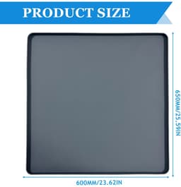 Dailygoods- Koelkastmat met verhoogde rand - 65 x 60 cm - Siliconen - Vloermat voor koelkast - Lekbak - Vloerbeschermingsmat — thumbnail 3