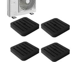 Anti-vibratie rubberen platen | 4 rubberen schokdemperpads - akoestische trillingsdemper | voor airconditioning warmtepomp wasmachine droger koelkast vriezer