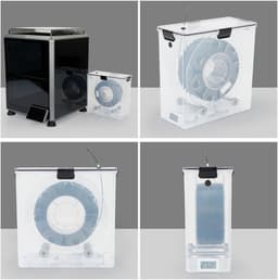Filament Droogbox - Vochtige Filament Opslag - 3D Printen Verbeteren - Geïntegreerde Hygrometer - Voor 1kg Spoelen - Transparant — thumbnail 3