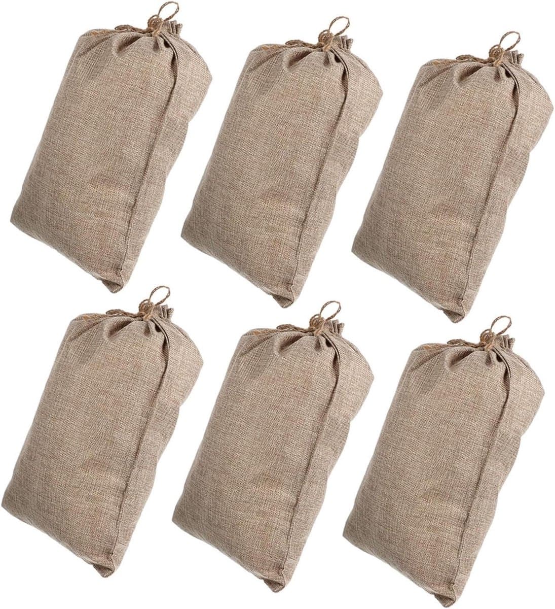Jute Zakken - Opbergzakken - Groente Bewaren - Met Trekkoord - 25 x 20 cm - Naturel — afbeelding 1