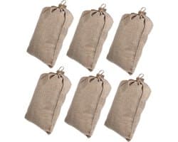 Jute Zakken - Opbergzakken - Groente Bewaren - Met Trekkoord - 25 x 20 cm - Naturel