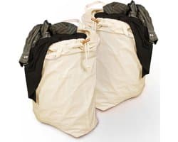 Waszak met handvat, extra comfort, set van 2, 67 x 87 cm, grote waszak voor op reis, 100% katoen [Öko-Tex gecertificeerd], grote waszak, waszak, vuilwaszak