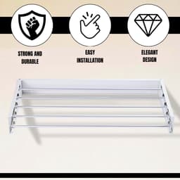 Nexvo® Wanddroogrek Inklapbaar - Wanddroogrek - Wit - ‎‎40cm x 80cm x 10cm; 3 kg — thumbnail 4