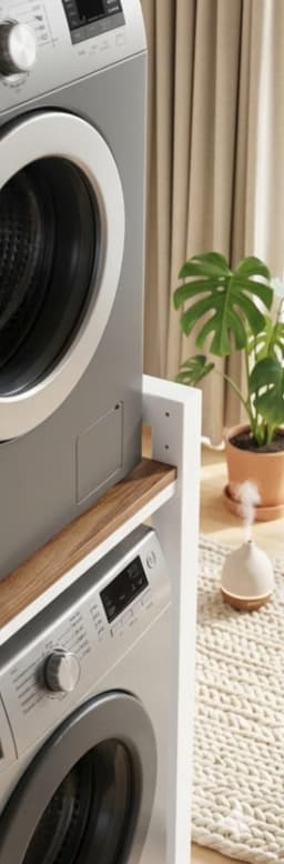 Wasmachine Opbergrek 75x65x105 cm – SmartStack Pro Overbouw Rek 3-Laags Verstelbaar, Draagkracht 350 kg, Badkamer & Wasruimte Organizer, Wit – Urbanhome — thumbnail 1