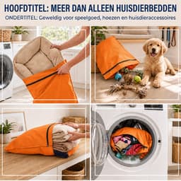 Waszak voor Huisdieren 2 Stuks - Pet Laundry Bag - Waszakken van Twill Polyester - Grote Waszakken met Rits - Voorkomt Dat Waszakken Verstopt Raken Door Dierenhaar - 70 x 60 cm - voor Honden en Katten - Oranje — thumbnail 3