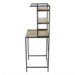 Wasmachine en Droger Opbergrek – Verstelbaar Badkamer Organizer Rek met Verstelbare Voeten – Ruimtebesparend Opslagsysteem 69 x 60 x 176,5 cm – Zwart & Eikenhout — thumbnail 5