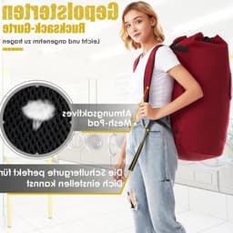 Grote waszak voor vuile was 115L met 2 gewatteerde schouderbanden, opvouwbare opslagoplossing voor kleding en reisgebruik — thumbnail 4