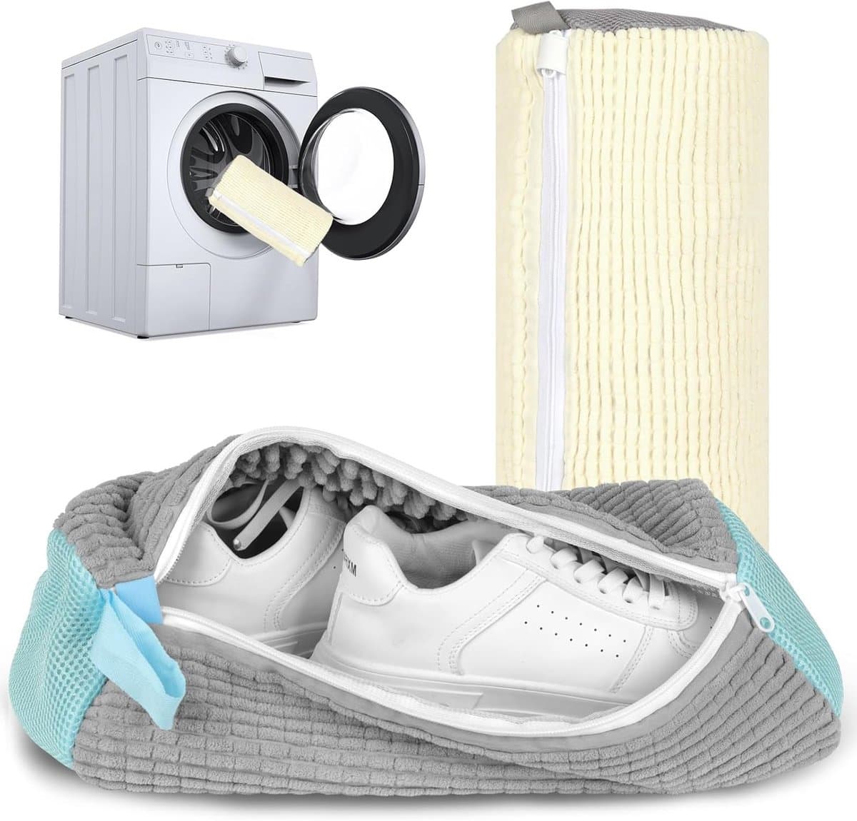 Schoenwaszak voor de wasmachine - 2 stuks, ideaal voor het reinigen van sportschoenen en leren schoenen — afbeelding 1