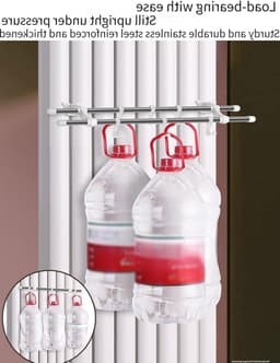 Dubbelpolig Handdoekenrek van Roestvrij Staal 50cm - Radiator Droogrek voor Kleding en Handdoeken, Ideaal voor Badkamer en Wasserij, Eenvoudige Installatie en Duurzaam Gebruik — thumbnail 3