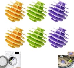 6 stuks - Zachte rubberen wasballen - Vlekverwijderende en anti-klit wasballen - Anti-klitmiddel voor voorlader wasmachines - Willekeurige kleur - Wasballen voor donsjassen - Wasballen speciaal voor wasmachines — thumbnail 1