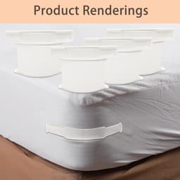 4 bevestigingsclips voor lakens, lakensteunen met banden, lakensteunen met elastische sluitingen en klemmen, lakensteunen voor matrasbeschermers, dekens en beddengoed, antislip lakens met elastiek — thumbnail 2
