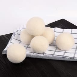 Wool Dry Drogerballen - Droogballen - Wasbollen - Beige - 6 stuks - Antistatisch, Natuurlijke Wasverzachter - Wit - Herbruikbare Wasdrogerballen - Wasballen - Wasdrogerballen - Duurzaam Drogen - Inclusief Opbergzakje — thumbnail 5