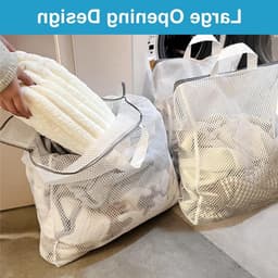 Set van 4 Grote Wasnetten voor de Wasmachine 50 x 60 cm - Herbruikbare Waszakken met Handvatten en Rits voor Ondergoed, Bh's, Truien en Sjaals — thumbnail 3