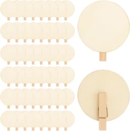 Dailygoods- Houten Klemmen 50 Stuks - 4,8 cm - Natuurlijk - Ronde Schijf - Knutselklemmen - Decoratieve Klemmen - Mini Klemmen voor Ansichtkaarten — thumbnail 4