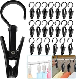 Wasknijpers met Haak - Kledingclips - Kleding Ophangen - 360 Graden Draaibaar - 10 Stuks - Wit — thumbnail 5