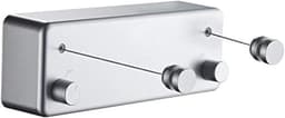 Intrekbare waslijn indoor outdoor kleding touw zware roestvrijstalen lijn waslijn voor badkamer hotelstijl 13,8 voet met ABS case+aluminium (twee lijnen (boor), blauw grijs) — thumbnail 3