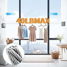 carmdering - Waslijn Uittrekbaar - Waslijndraad 4.2 Meter - Uittrekbare & Automatische Roldrooglijn - automatische waslijn - wand droogrek- voor Binnen & Buiten — thumbnail 2