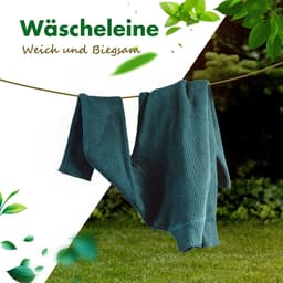 Wasknijperlijn Staalkern - Waslijn Touw - Buiten Wassen - Extra Sterk 120kg - 20 Meter - Grijs — thumbnail 4