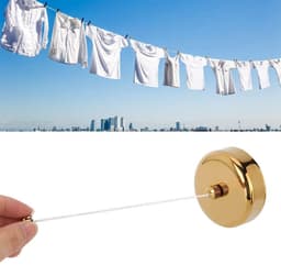 Dailygoods- Waslijn Intrekbaar - Telescopische Wandmontage - Tot 2,8 m - Roestvrij Staal - Ruimtebesparend - Eenvoudig te Installeren - Droogrek — thumbnail 4