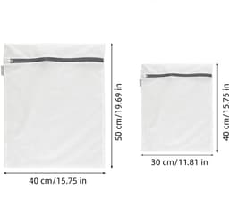 5-delige set - 2 middelgrote en 3 kleine - Waszakken voor het wassen van bh's en ondergoed - Waszak voor handschoenen - Katoenen waszak voor kleding - Geschikt voor thuisgebruik en op reis (grijs) — thumbnail 5