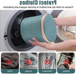 Set van 2 Waszakken voor de Wasmachine, 15x15cm Herbruikbare Netzakken voor Ondergoed, Bh's en Sokken, Perfect voor Reis en Organisatie van Wasgoed — thumbnail 2