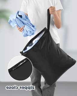 Waterdichte Waszak voor Vuile Kleding - Herbruikbare Organizer voor Zwemkleding, Gym en Strandhanddoeken - 2 Stuks (16 x 20") — thumbnail 2