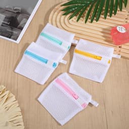 Set van 4 anti-plakkende waszakken voor delicate was, mini mesh waszakken, opvouwbare opbergtas voor waspods en geurige kralen — thumbnail 3