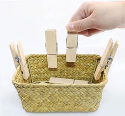 Knijper Werkset - Fijne Motoriek Speelgoed - Ontwikkeling Vaardigheden - Natuurlijke Materialen - 15cm Mand - Natuurlijk — thumbnail 4