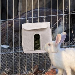 Voedertas Kleine Dieren - Hooizak Dispenser - Voorkom Hooiverspilling - Met Ophanghaken - Maat L - Meerkleurig — thumbnail 3