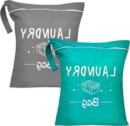 Waszak met draagtas en rits, ideaal voor vuile was, zwemkleding en sportkleding, perfect voor zwemmen en fitnessactiviteiten — thumbnail 1