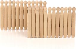 Houten Was Knijpers - Kleding Hangers - Kleding Drogen - Duurzaam Berkenhout - 24 Stuks - Wit — thumbnail 3