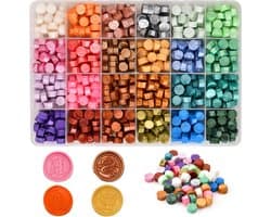 Octagonale Wasbolletjes voor Kaarsen en Wenskaarten - 600 Stuks in 24 Kleuren met Opbergdoos voor Trouwen en Cadeaus