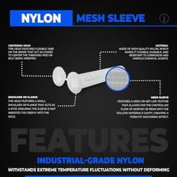 Nylon Zeef - Chemisch Anker - Stevig Bevestigen - Geoptimaliseerd Ontwerp - 16x130mm 25 Stuks - Wit/Grijs — thumbnail 2