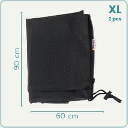 NORDIX Waszak Groot XL - 60x90CM - Waszakken - 2 Stuks - Laundry Bag - Wasnet - Waszakje - Treksysteem - Trekbandsluiting - Polyester - Schoenenzak - BLACK — thumbnail 3