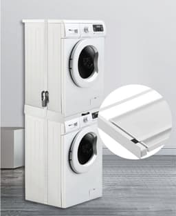 Livista stapelkit voor wasmachine en droger – met uittrekbaar werkblad – universeel tussenstuk – ruimtebesparend – wit — thumbnail 2