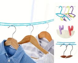 3 Meter Waslijn Met Antislip I Winddicht, Sterk en Verdikt I Voor Binnen En Buiten Drogen I PVC I Groen — thumbnail 2