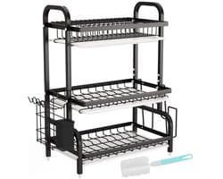 Betaalbare Goederen® Droogrek keuken - 3 verdiepingen - droogrek hangend - afdruipplank - droogrek - afdruiprek - afwasrek