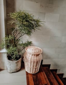 Monnarita Oriana A Serie - Rattan Mand - Handgemaakt - Inclusief Deksel - Warm Natuurlijke Kleur — thumbnail 3