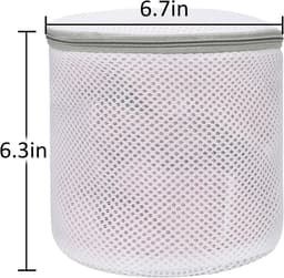 3 stuks - bh-waszakje - mesh waszakken - wasmachine zakken - voor delicate was - fijnmazige lingerie waszakken - ondergoed waszak met ritsen - voor intiem ondergoed - Cilindrische Ritsen Wasmachinetas - grijs - 15*17 cm — thumbnail 5