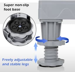 Wasmachine Verhoger met 4 Wielen - Verstelbaar Wasmachine Opbouwmeubel - Wasmachine Sokkel - Ook voor Droger, Koelkast — thumbnail 2