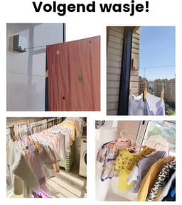 Flipflop Club® Waslijn In- en uittrekbaar | max. 4,2 meter | Stevig Waslijndraad – Wasdraad – Uittrekbare waslijn – Alternatief voor wasrek / compact wanddroogrek – Ruimtebesparend – Klein droogrek - Met of zonder boren - ideaal voor Studentenkamer — thumbnail 3