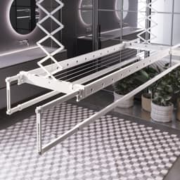 Foxydry 160 cm elektrische droogrek voor wandmontage met verwarming - 160 X 53 X 25 cm — thumbnail 3