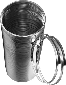 Dparts 120mm aluminium luchtafvoerslang - 1,5 meter - inclusief 2 slangklemmen - hittebestendig tot 250 °C - flexibel afzuigkap wasdroger lucht afvoer slang - flexibele ventilatieslang buis — thumbnail 1
