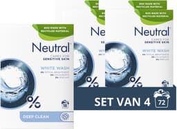 Neutral Waspoeder - Parfumvrij Wit - dermatologisch getest en hypoallergeen - 4 x 18 wasbeurten - Voordeelverpakking — thumbnail 1