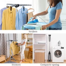 Tatkraft PINE Stevig Ruimtebesparend Inklapbaar Droogrek - Opvouwbaar Staand Kleding Wasdroogrek - Was Droger Rek - Kleding Wasrek Hangrek Voor 42 Kleding Hangers - Droogtoren 2 Volle Wastrommels - Voor Badkamer/Balkon/Binnen/Buiten - Opklapbaar — thumbnail 5